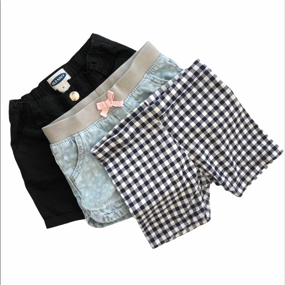 Old Navy Other - Toddler Shorts Bundle Set of Three Black Blue Polka Dot Gingham Sz 5T